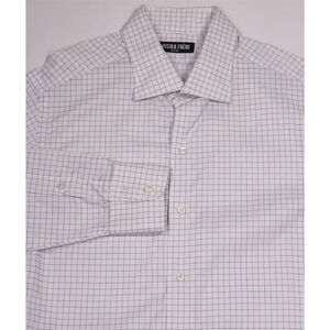 Musika Frere New York Custom Blue/White Checkered Slim Fit Dress Shirt 16.5-32